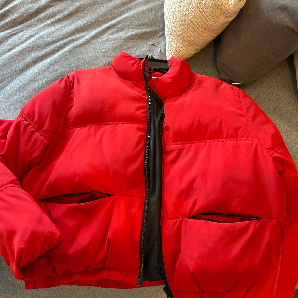 H&M Bold Red Puffer Jacket